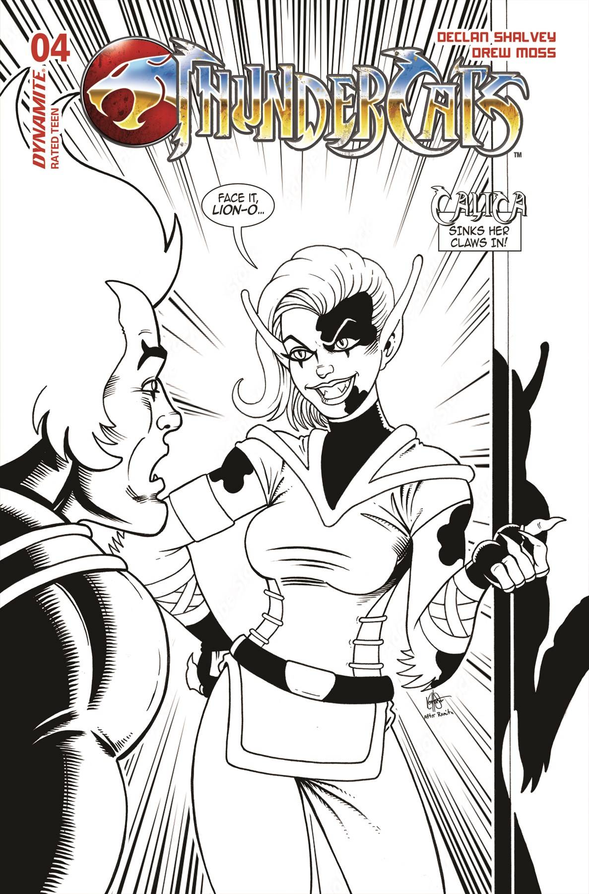 Thundercats #4 Zb 1:10 Foc Haeser B&W Variant (05/22/2024) Dynamite