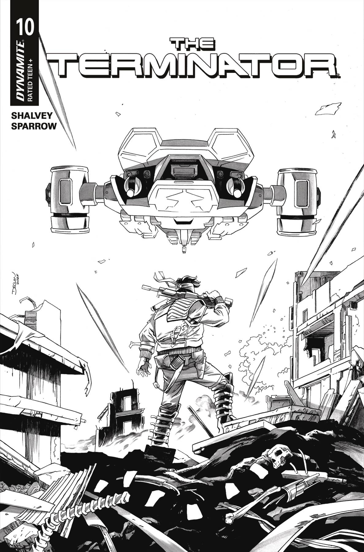 Terminator #10 F 1:10 Declan Shalvey Line Art Variant (08/20/2025) Dynamite