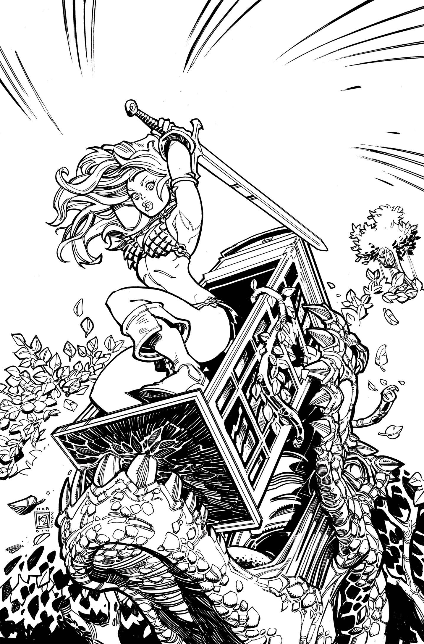 Sonja Reborn #2 J 1:15 Chad Hardin Line Art Virgin (10/15/2025) Dynamite - Golden Apple Comics