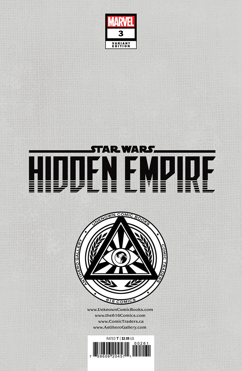 Star Wars: Hidden Empire #3 Unknown Comics Patch Zircher Exclusive Virgin Var (02/08/2023)