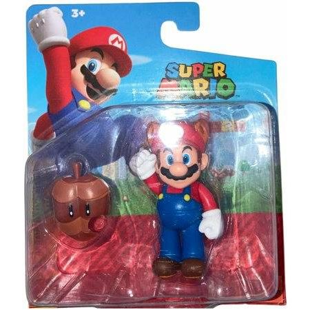 SUPER MARIO Action Figure 2.5 Inch Racoon Mario with Super Leaf Accessory Collectible Toy - Golden Apple Comics