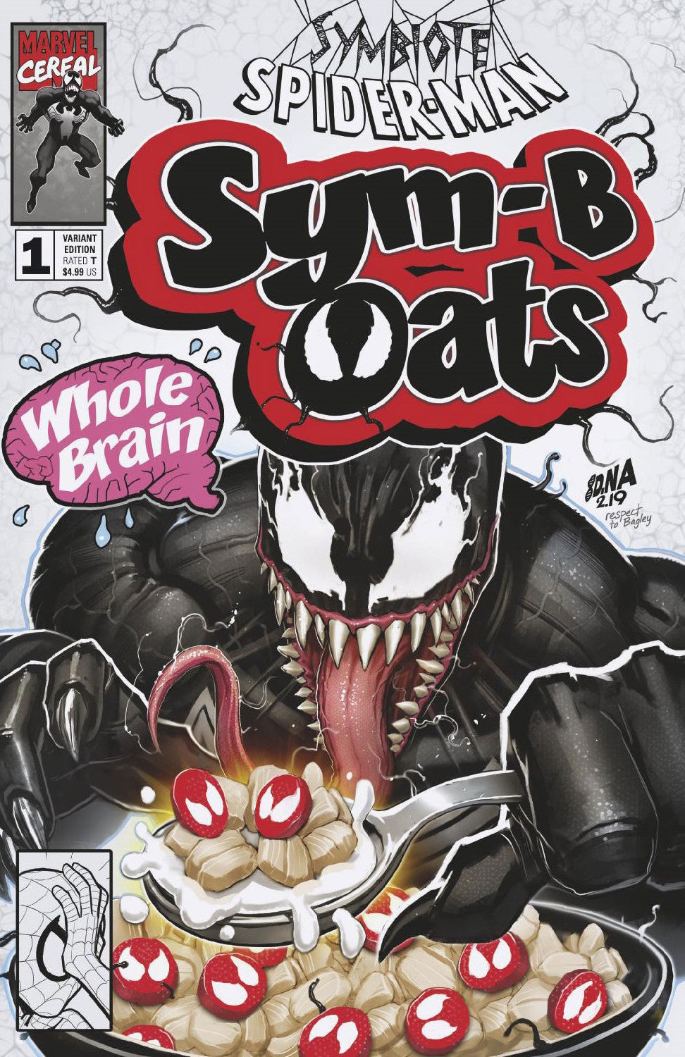 SYMBIOTE SPIDER-MAN #1 SSCO VENOM CEREAL BOX DAVID NAKAYAMA VARIANT 2019