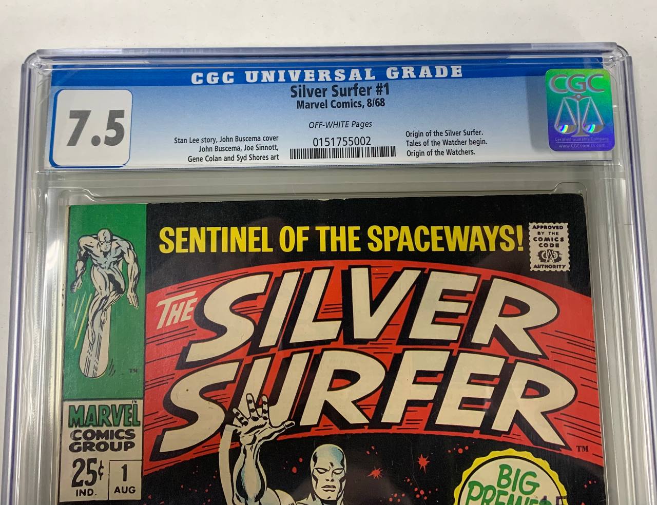 Silver Surfer 1 Marvel 1968 CGC 7.5 Origin Galactus Stan Lee John Buscema