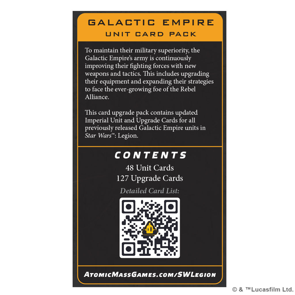 Star Wars Legion: Galactic Empire Unit Card Pack