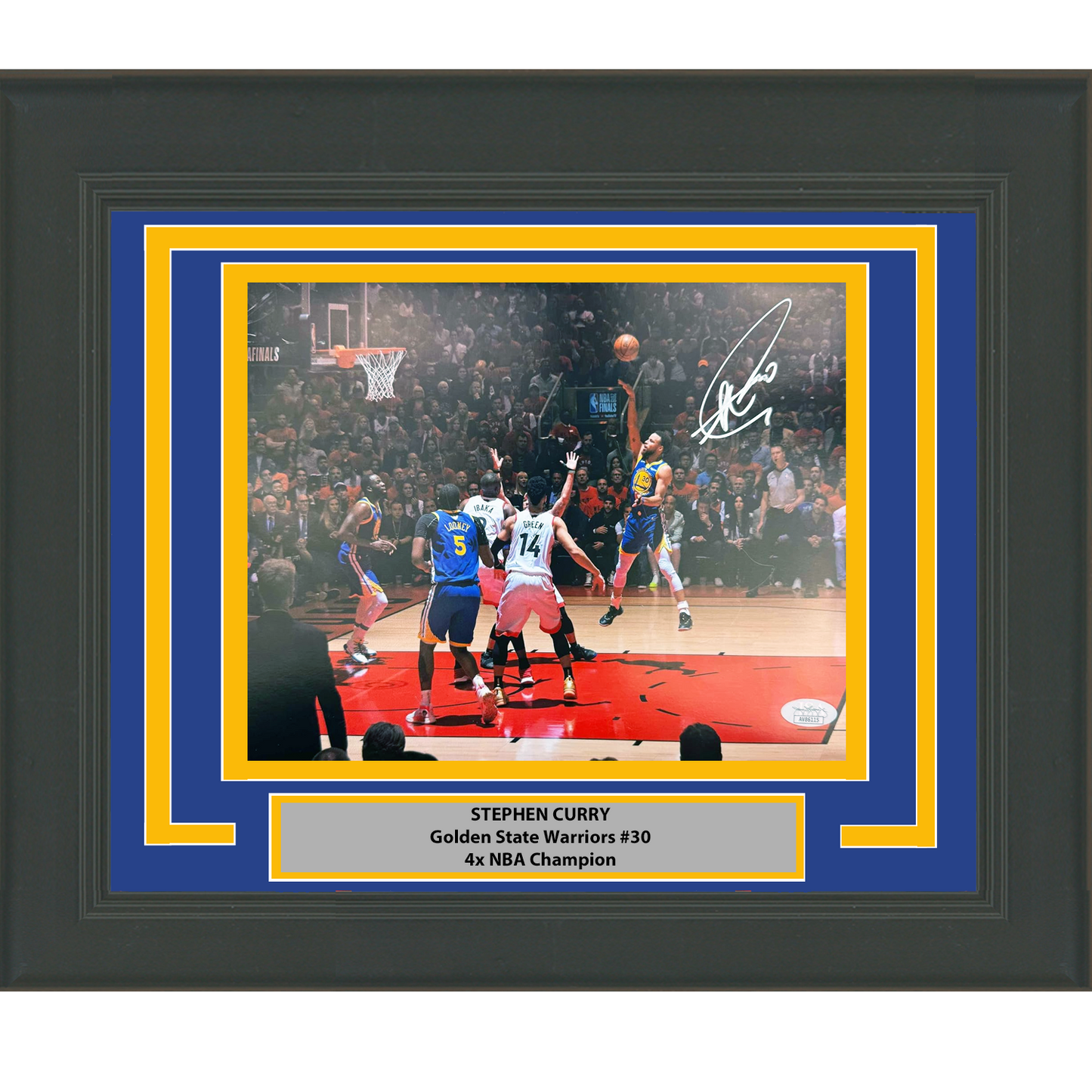Framed Autographed/Signed Stephen Steph Curry Golden State Warriors 8x10 Basketball Photo JSA COA