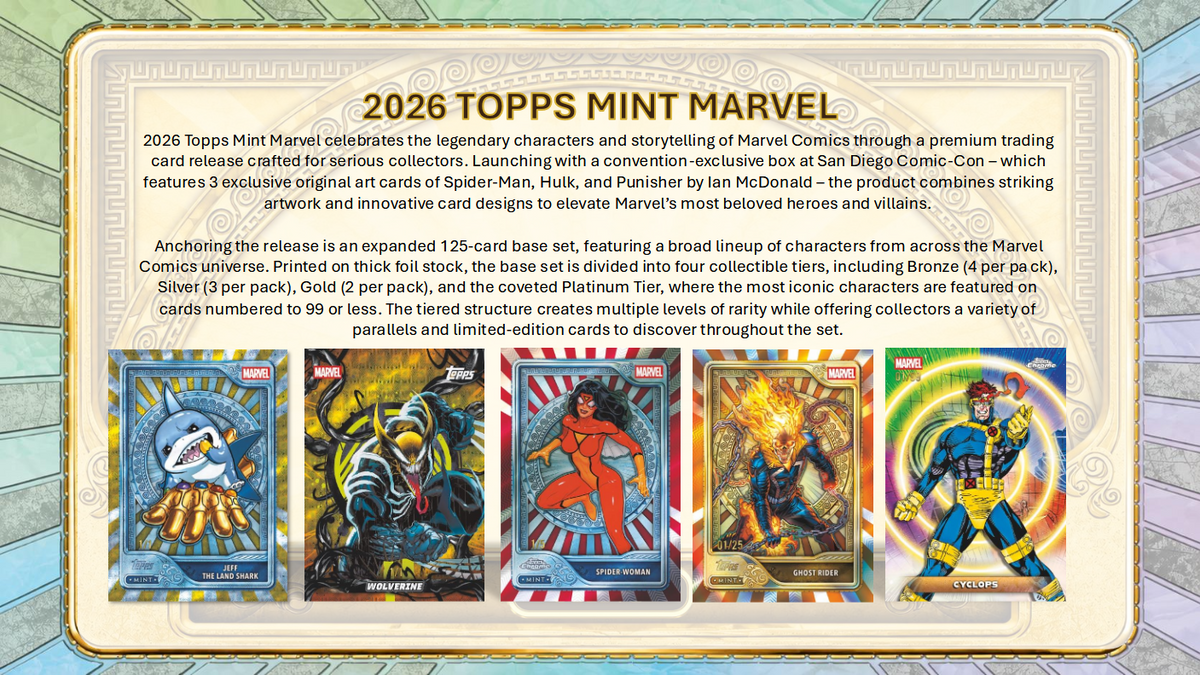 Marvel Mint Trading Cards Topps 2026 Hobby Box (08/19/2026)