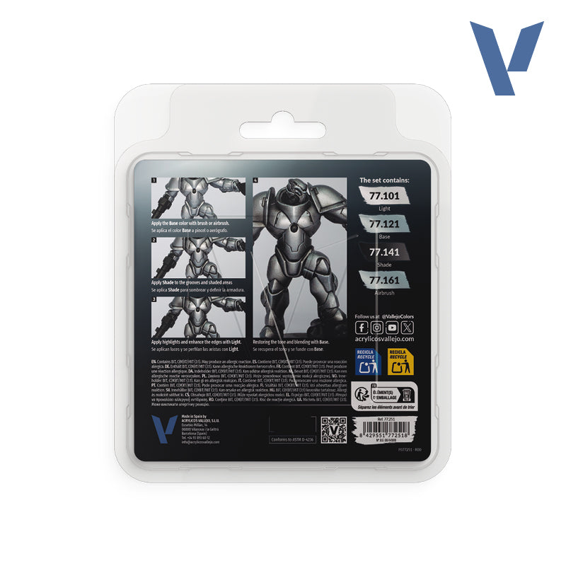 Vallejo True Metallic Metal: Paint Set - Sterling Silver (4) - Golden Apple Comics