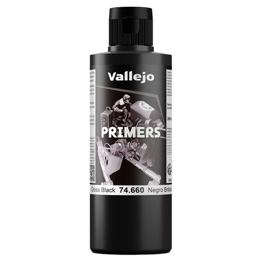 Vallejo: Primers - Gloss Black (200ml)