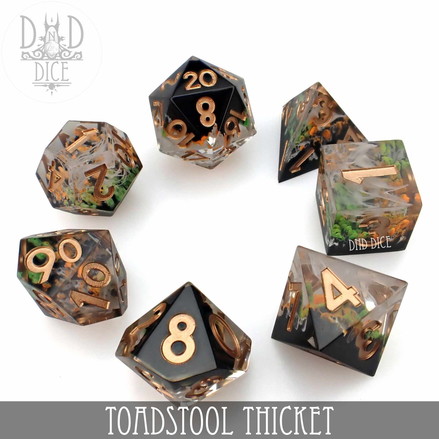 Toadstool Thicket Handmade Dice Set - Golden Apple Comics