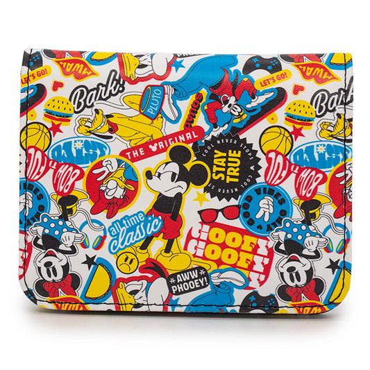 Wallet ID Fold Over - Disney The Sensational Six Poses and Icons Collage White Multi Color