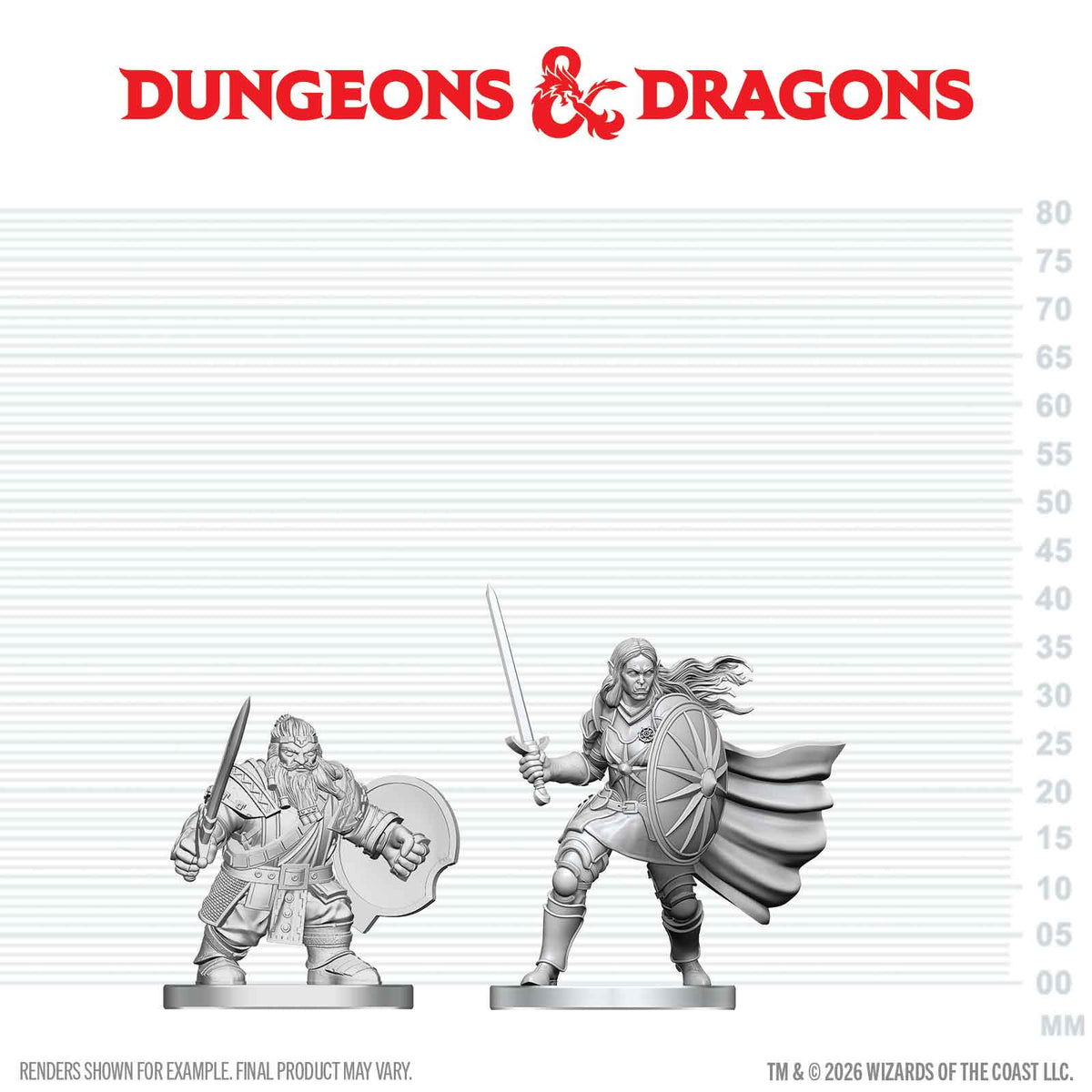 D&D Nolzur's Marvelous Miniatures: Dwarf Fighter & Orc Paladin