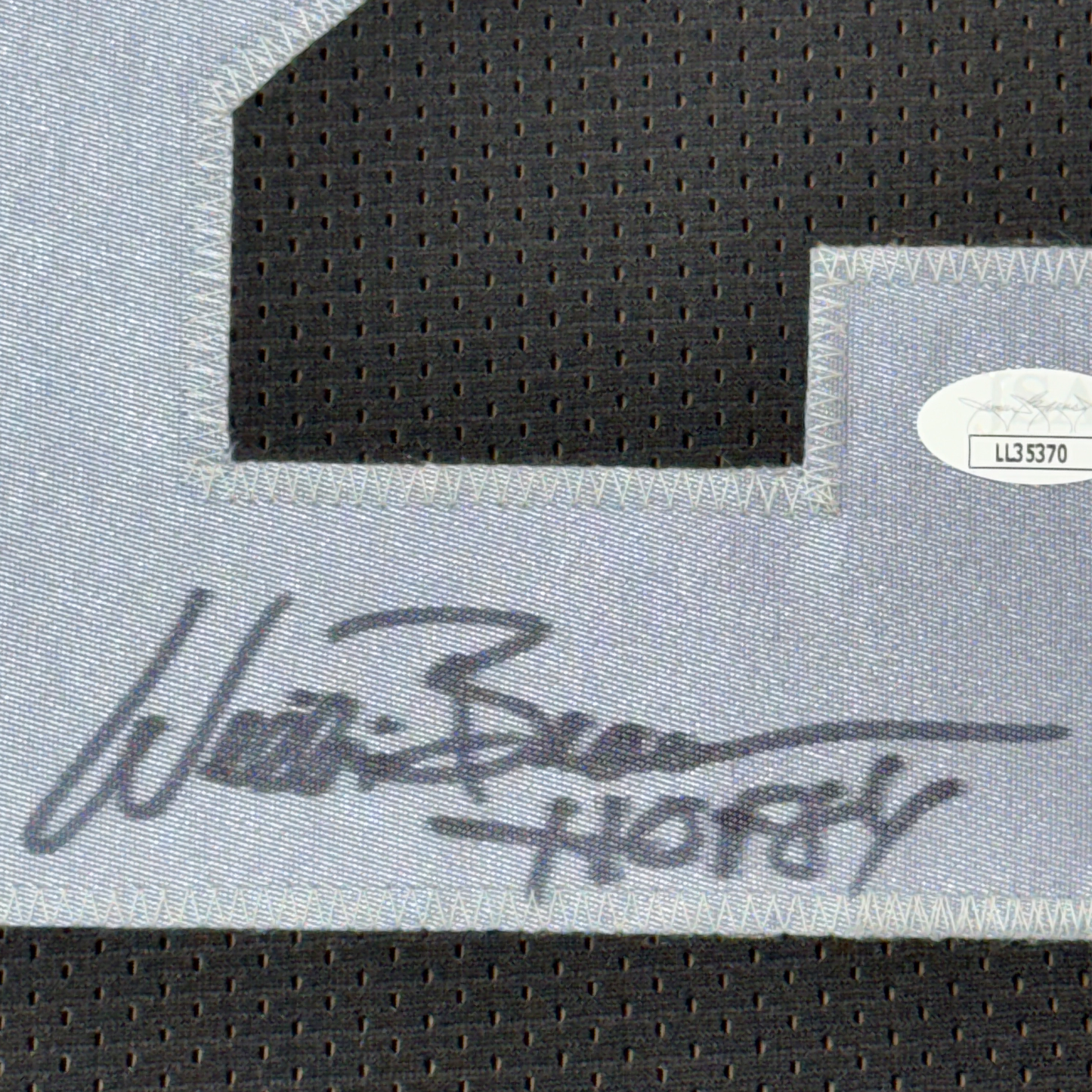 Framed Autographed/Signed Willie Brown 35x39 HOF 84 Las Vegas Oakland Black Football Jersey JSA COA