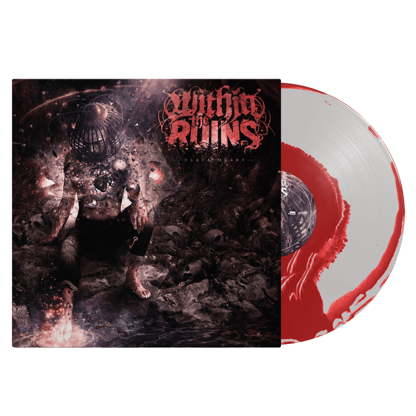 Within The Ruins - Black Heart Opaque Red and Silver Swirl Vinyl - Golden Apple Comics