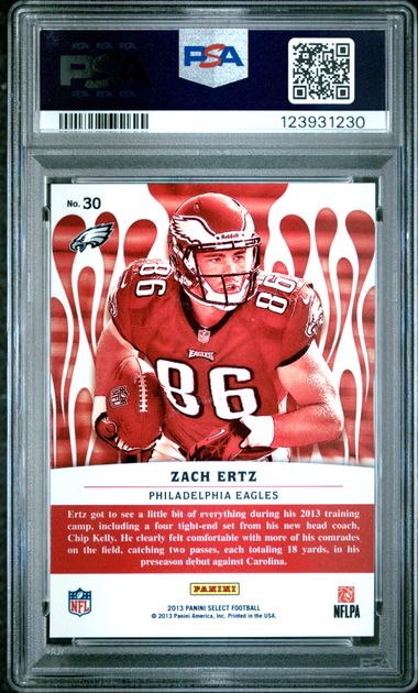 Graded 2013 Panini Select Zach Ertz #30 Hot Rookies Rookie RC Football Card PSA 10 Gem Mint
