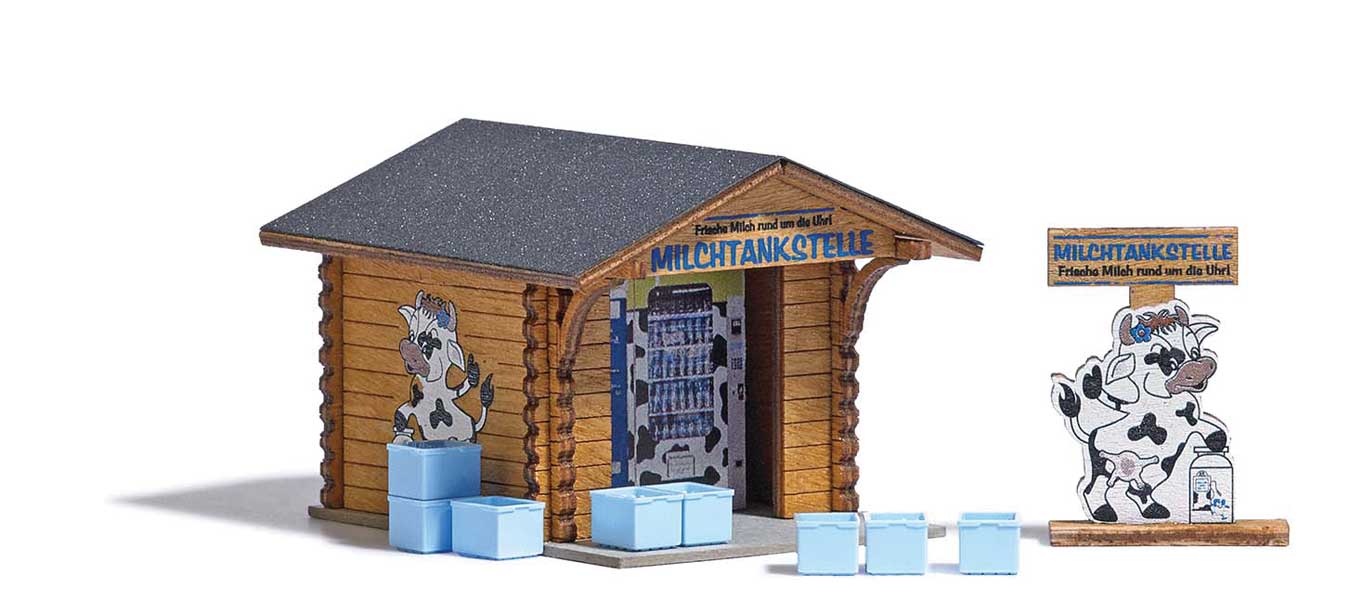 Busch 1982 HO Scale Milk Bar -- Laser-Cut Wood Kit