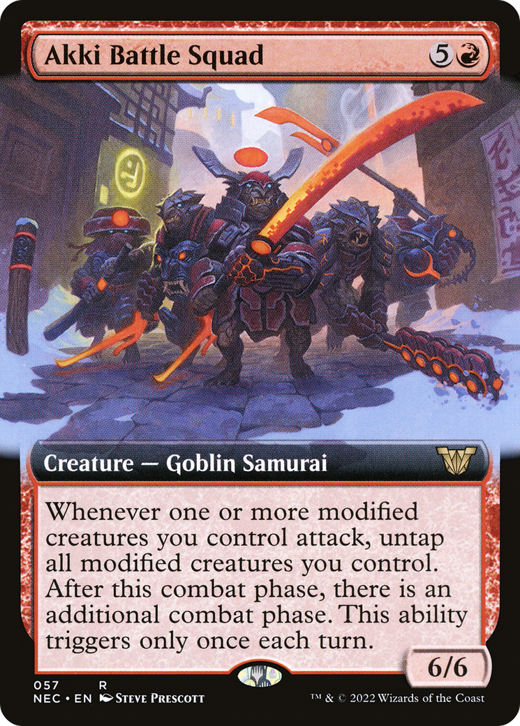 Akki Battle Squad (NEC-057) - Neon Dynasty Commander: (Extended Art)
