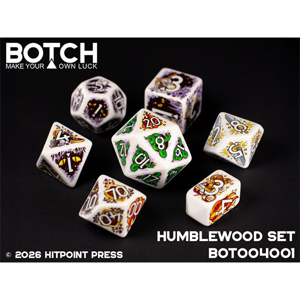 7 Piece Die Set Botch Dice: Humblewood