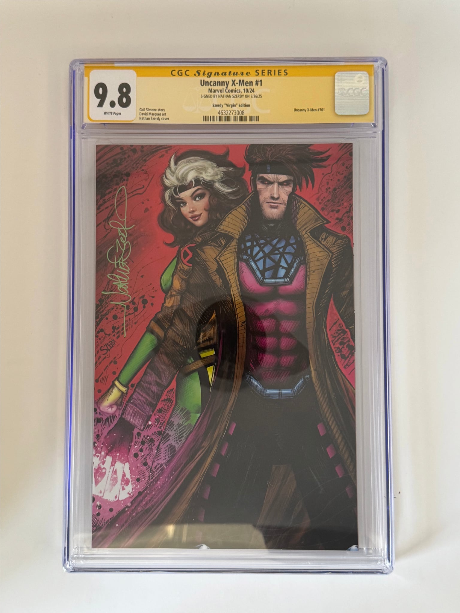 Signed by Nathan Szerdy] Uncanny X-men #1 CGC 9.8 Yellow Label