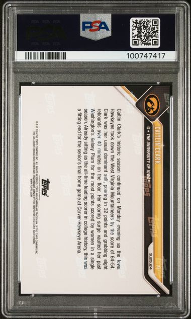 Graded 2023 Bowman U Now Caitlin Clark #74 Red #/10 Rookie RC Basketball Card PSA 10 Gem Mint