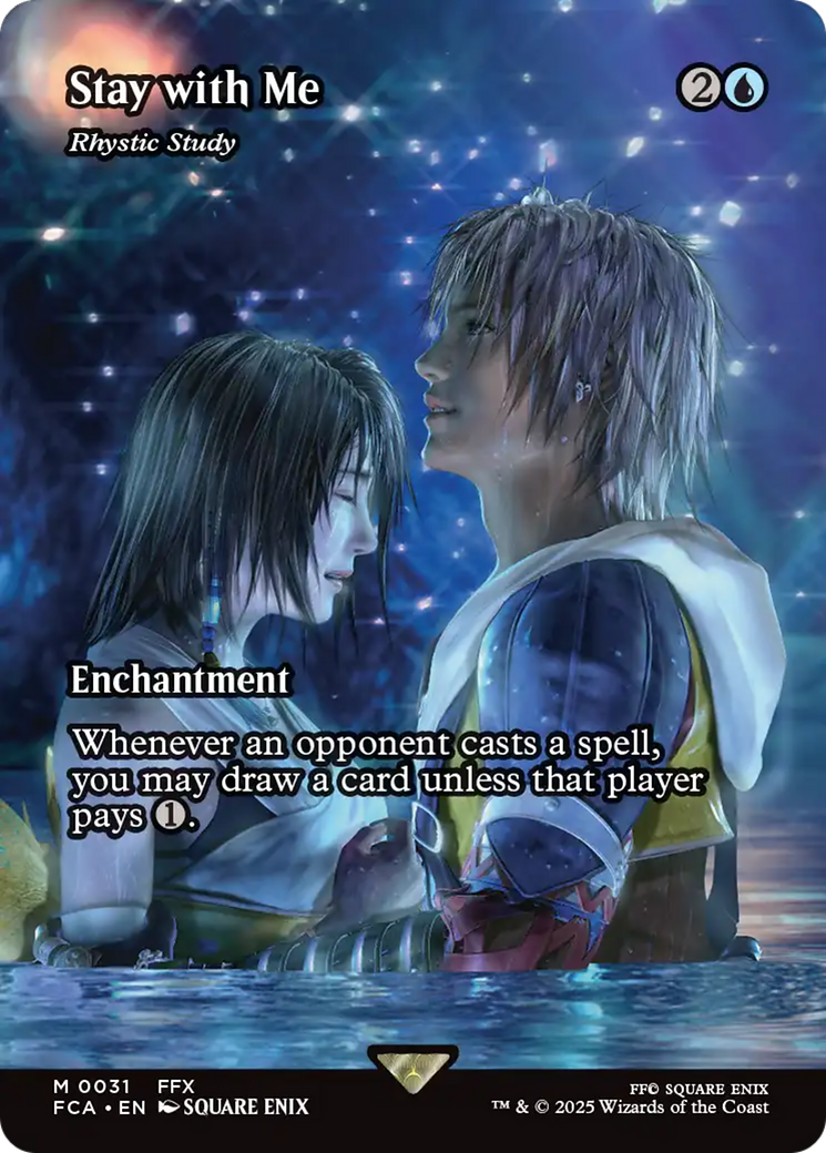 Stay with Me - Rhystic Study (Showcase) (FCA-031) - FINAL FANTASY: Through the Ages / Stay with Me: (enchantment) (Borderless) Foil - Golden Apple Comics
