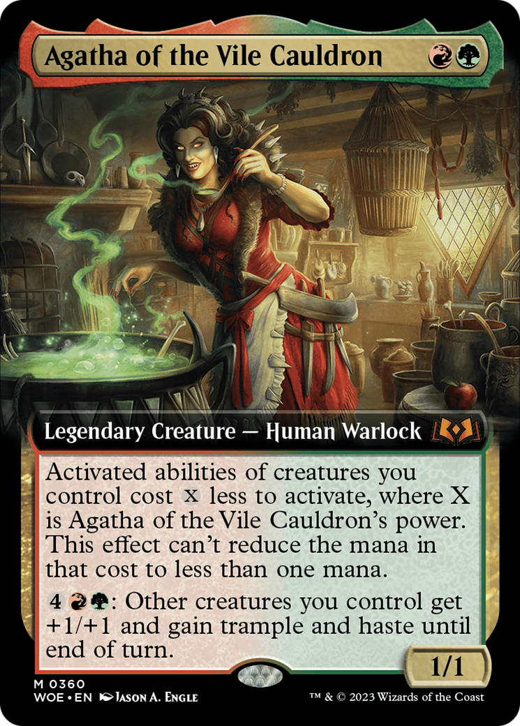 Agatha of the Vile Cauldron (WOE-360) - Wilds of Eldraine: (Extended Art) Foil