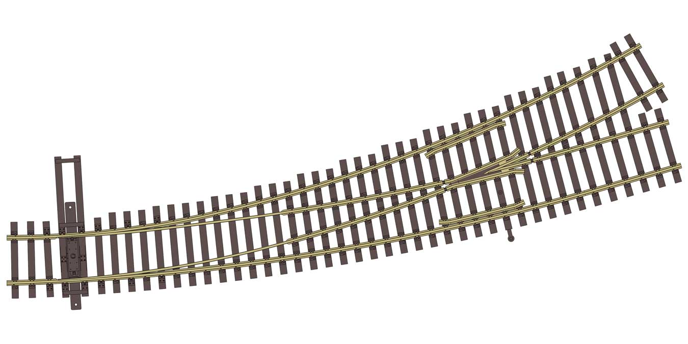 Walthers Track 948-83067 HO Scale Code 83 Nickel Silver DCC Curved Turnout Left