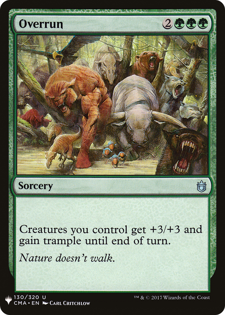 Overrun (LIST-CMA-130) - The List