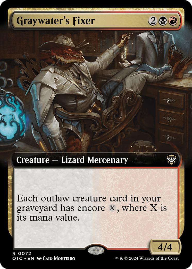Graywater's Fixer (OTC-072) - Outlaws of Thunder Junction Commander: (Extended Art)