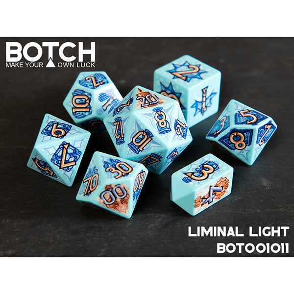 7 Piece Die Set Botch Dice: Liminal Light