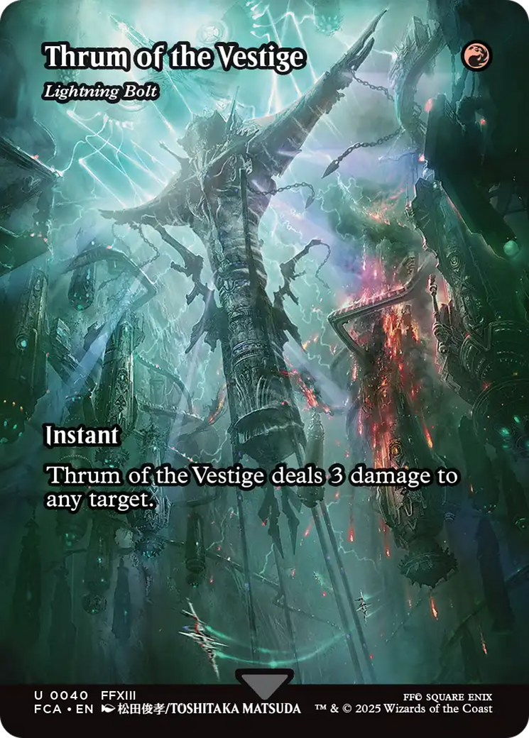 Thrum of the Vestige - Lightning Bolt (Showcase) (FCA-040) - FINAL FANTASY: Through the Ages / Thrum of the Vestige (Borderless) Foil - Golden Apple Comics