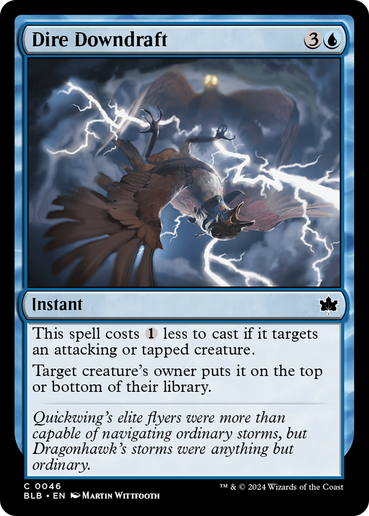 Dire Downdraft (BLB-046) - Bloomburrow Foil