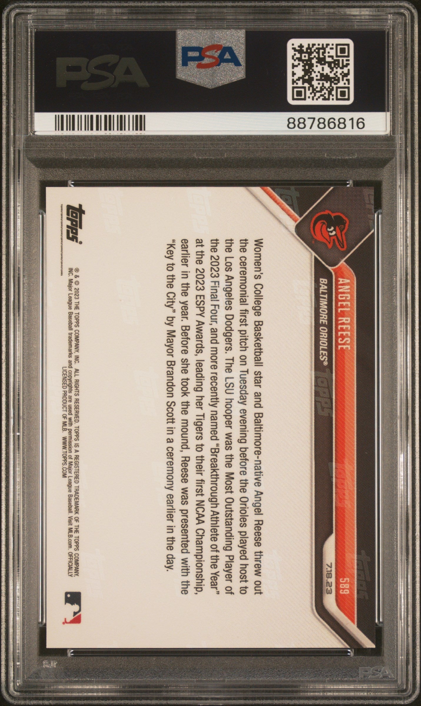 Graded 2023 Topps Now Angel Reese #589 Rookie RC Basketball Card PSA 10 Gem Mint - Golden Apple Comics