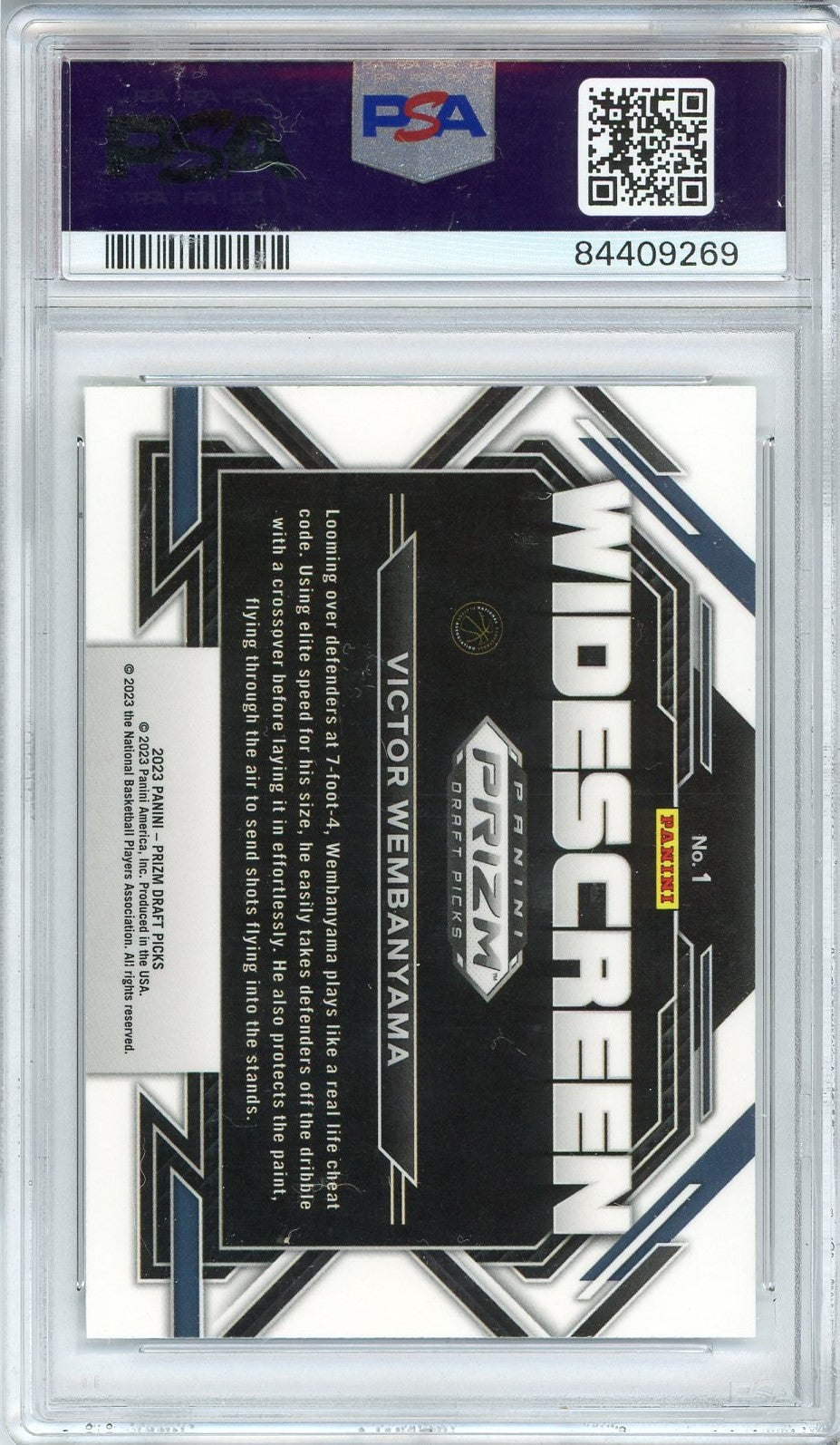 Graded 2023 Prizm Draft Picks Victor Wembanyama #1 Widescreen Rookie RC Basketball Card PSA 10 Gem Mint