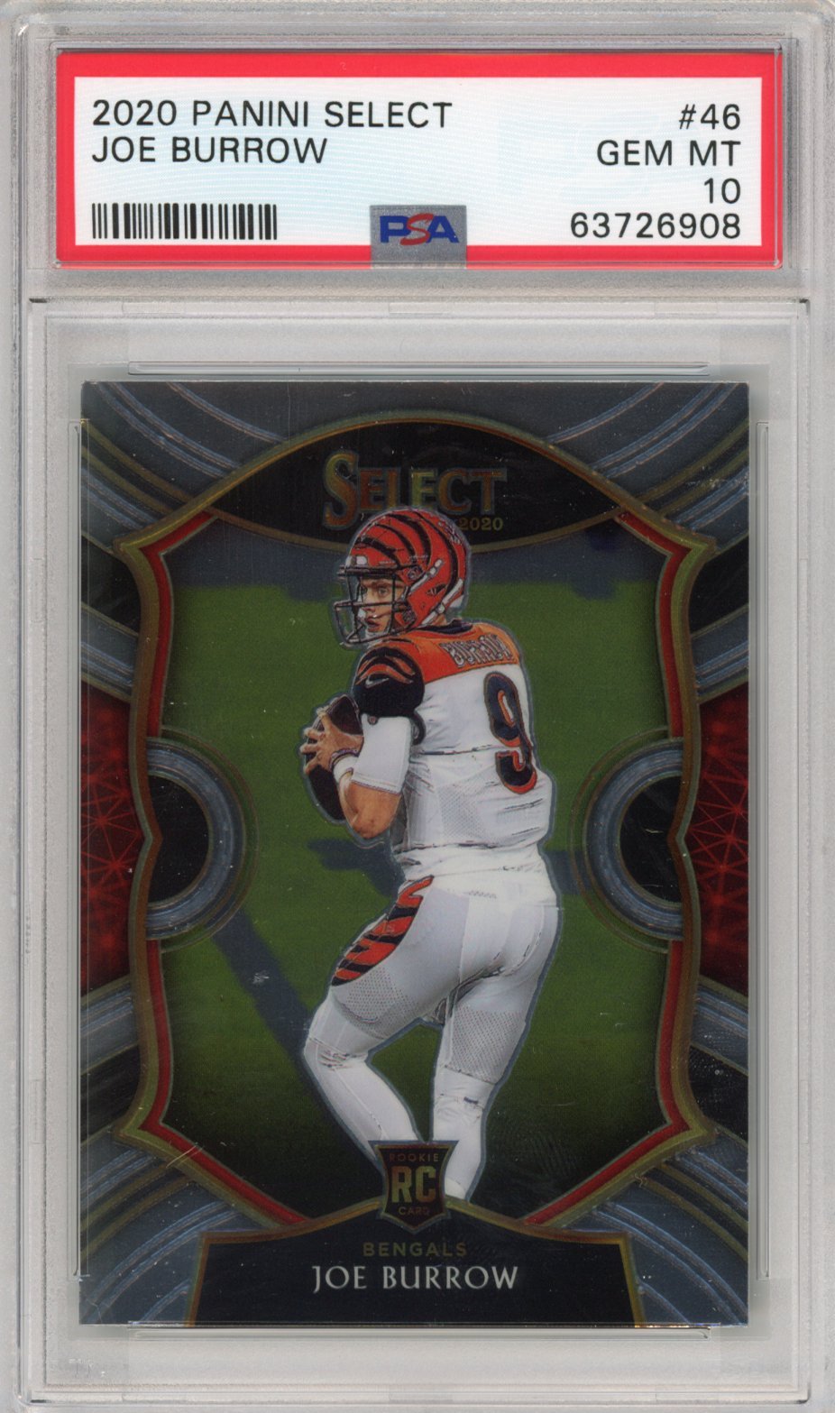 joe burrow graded card Graded 2020 Panini Select Joe Burrow #46 Rookie RC Football Card PSA 1