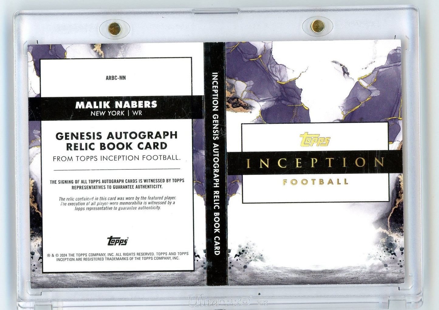 2024 Topps Inception Malik Nabers #ARBCMN Auto Book Relic Red /25 Rookie RC Football Card - Golden Apple Comics
