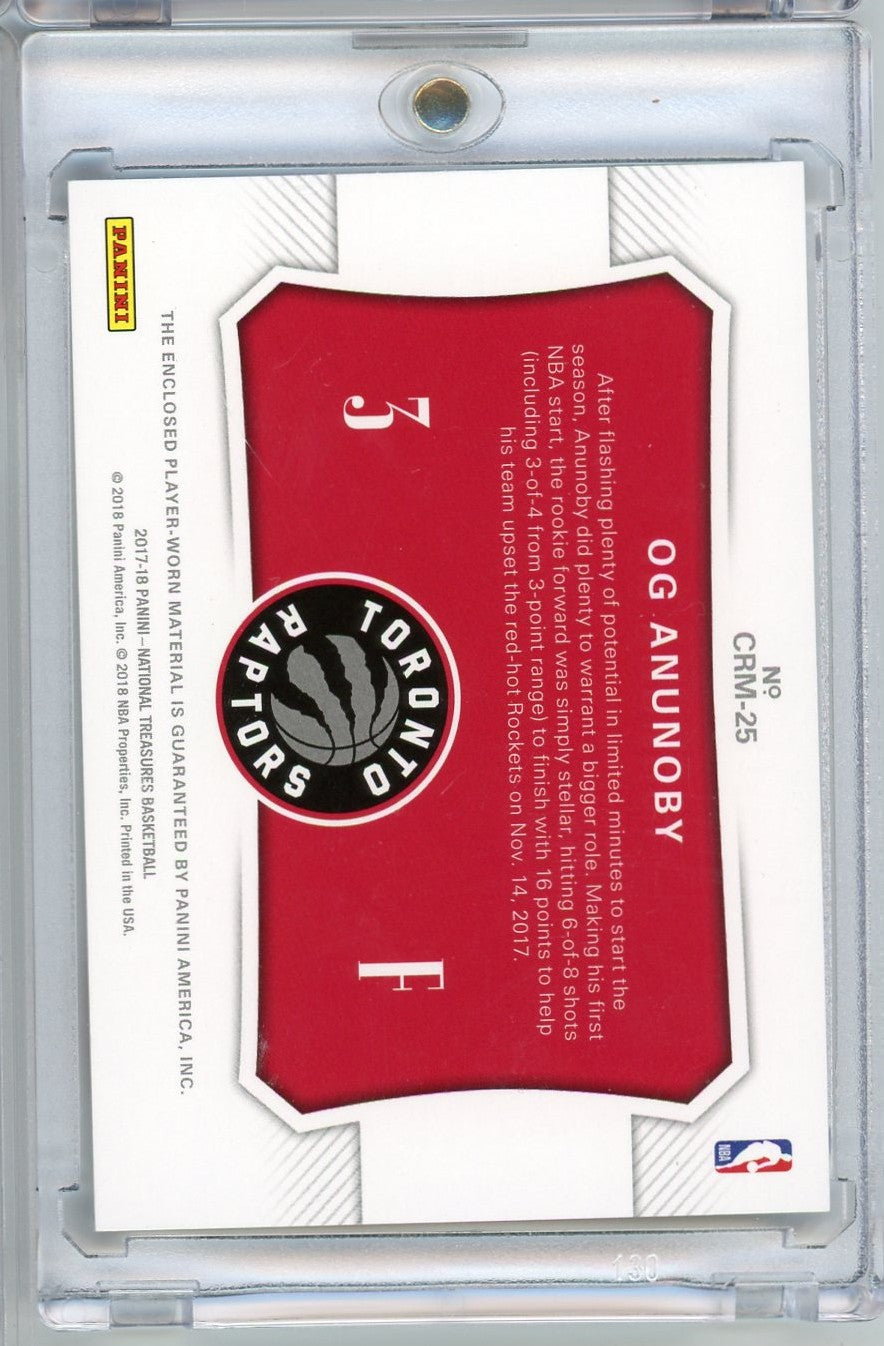 2017 Panini National Treasures Colossal Rookie Materials OG Anunoby #CRM-25 /25 Player Worn Relic Rookie RC Basketball Card