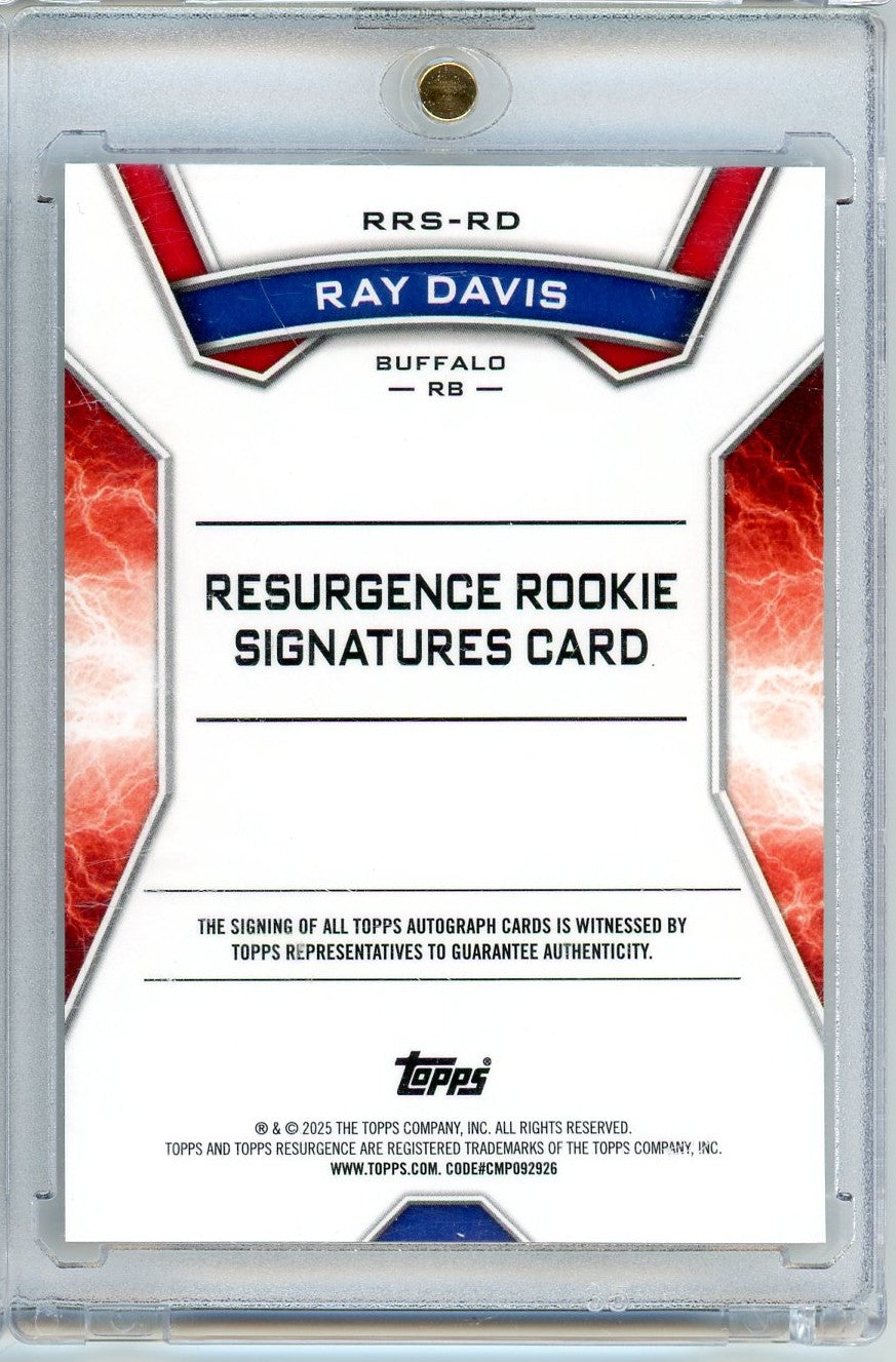 2024 Topps Resurgence Ray Davis #RRS-RD Autographed Rookie RC Football Card