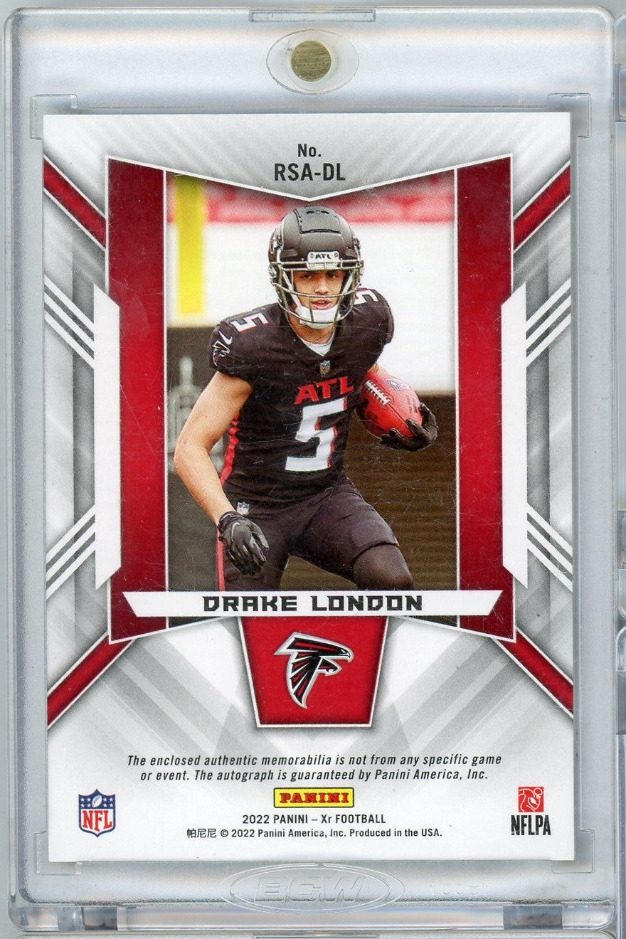2022 Panini XR Gold Drake London #RSA-DL #'d 10/10 RPA Auto Rookie RC Football Card
