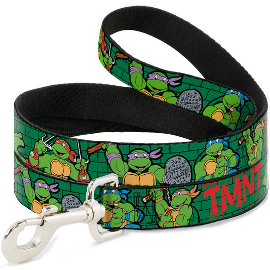 Dog Leash - Classic Teenage Mutant Ninja Turtles Group Pose2/TMNT Green Brick Wall