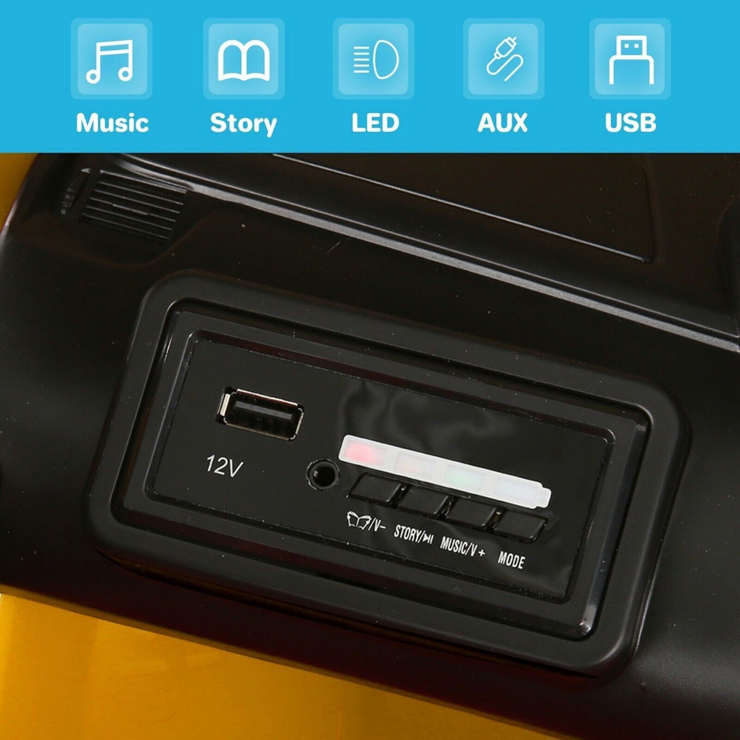 Electric Lamborghini Sian Ride-On Car for Kids with Remote Control, MP3, AUX, and USB Connectivity