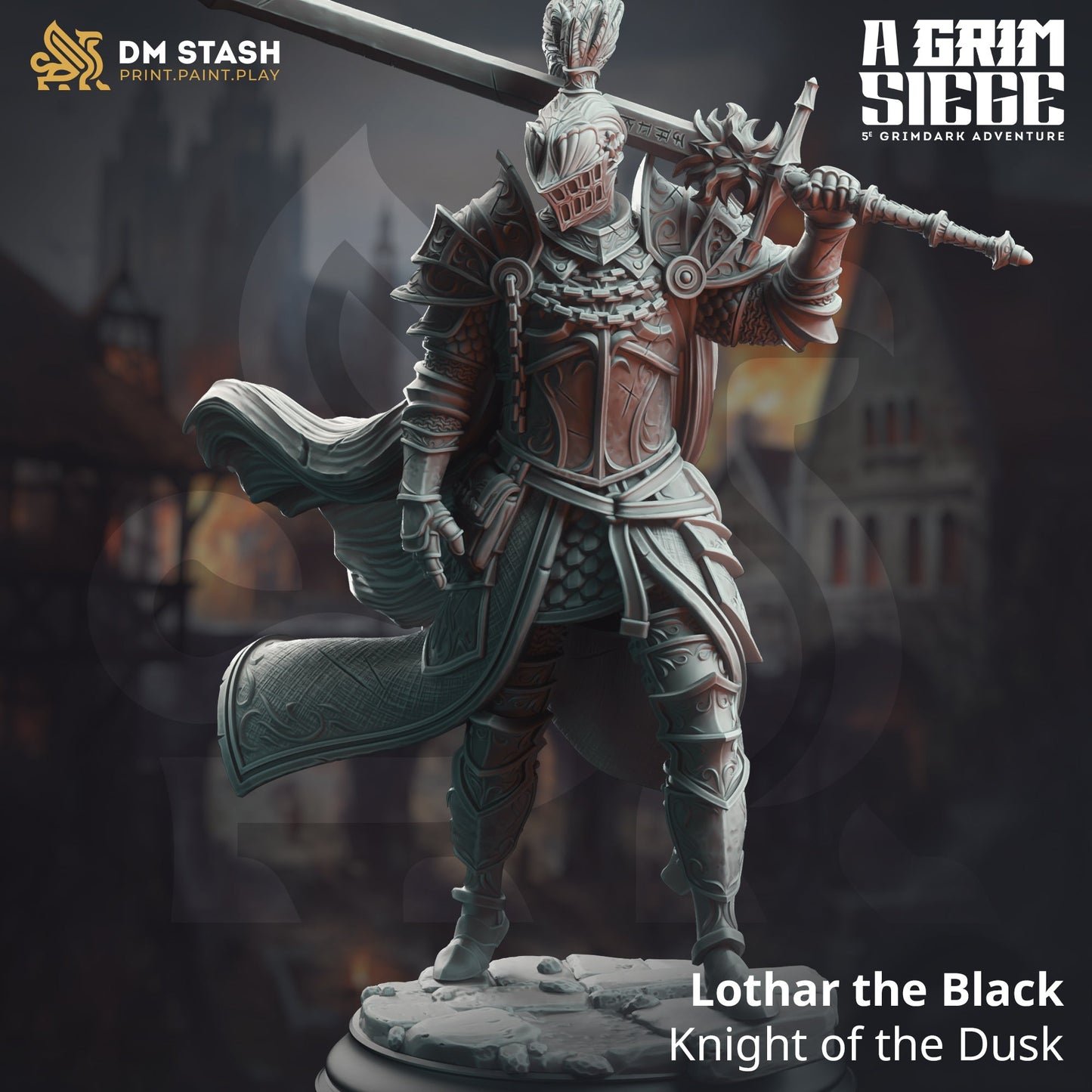 Lothar the Black, Knight of the Dusk (Male Human Dark Paladin) - Golden Apple Comics