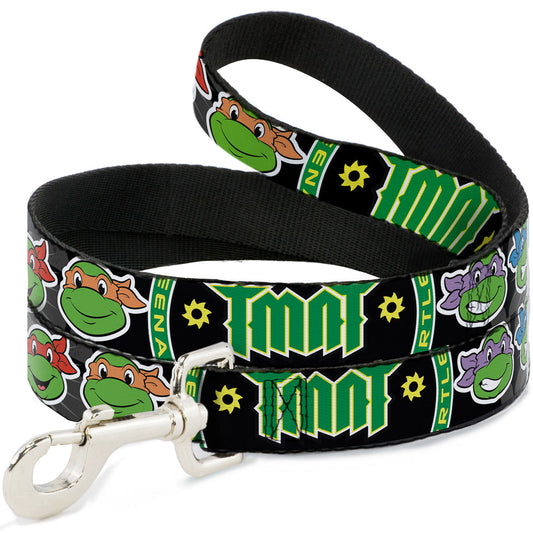 Dog Leash - Classic Teenage Mutant Ninja Turtles Group Faces/TMNT/Ninja Star Black/Green