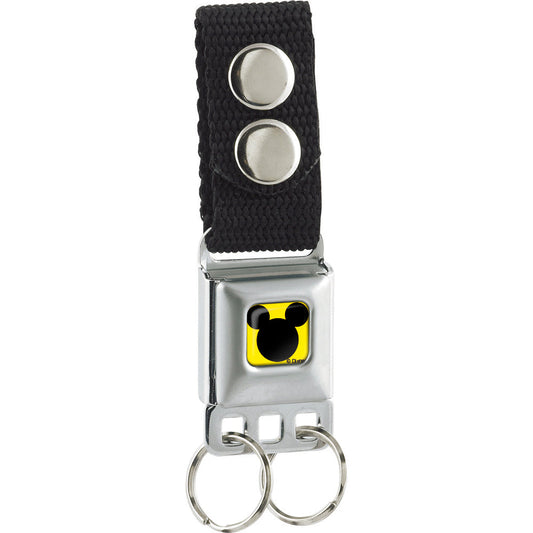 Keychain - Mickey Mouse Head Silhouette Full Color Yellow Black