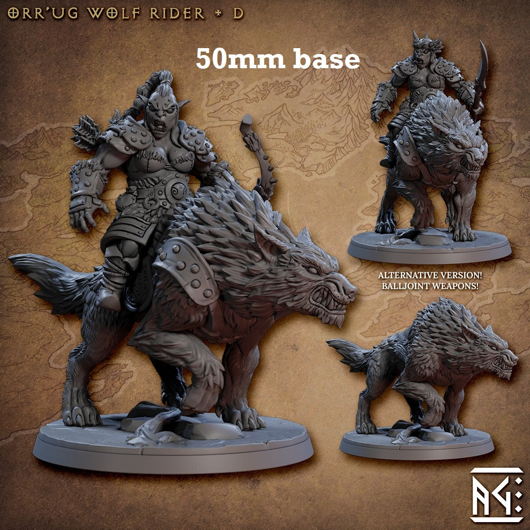Orr'ug Wolf Rider: Sculpt D (Direwolf Orc Cavalry Unit or Wild)