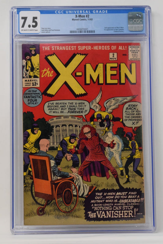 Uncanny X-Men 2 Marvel 1962 CGC 7.5 Stan Lee Jack Kirby 1st Vanisher