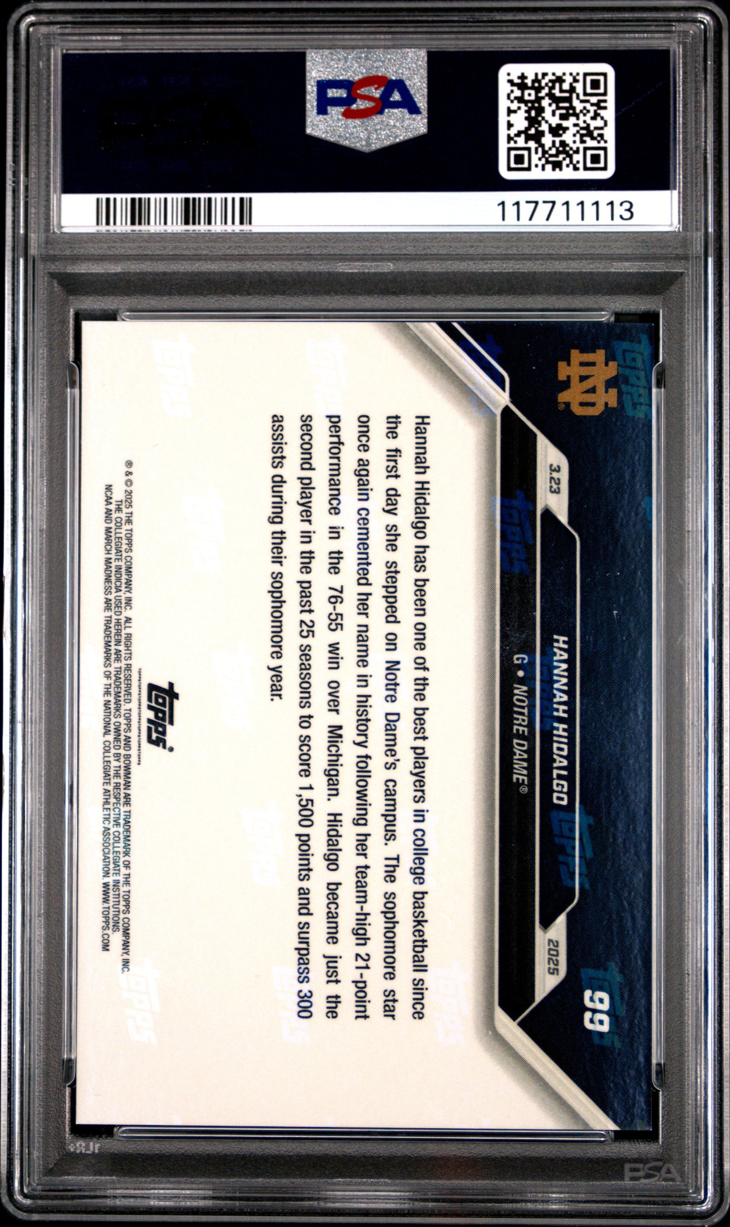 Graded 2024 Topps Bowman U Now Hannah Hidalgo #99 Rookie RC Basketball Card PSA 10 Gem Mint