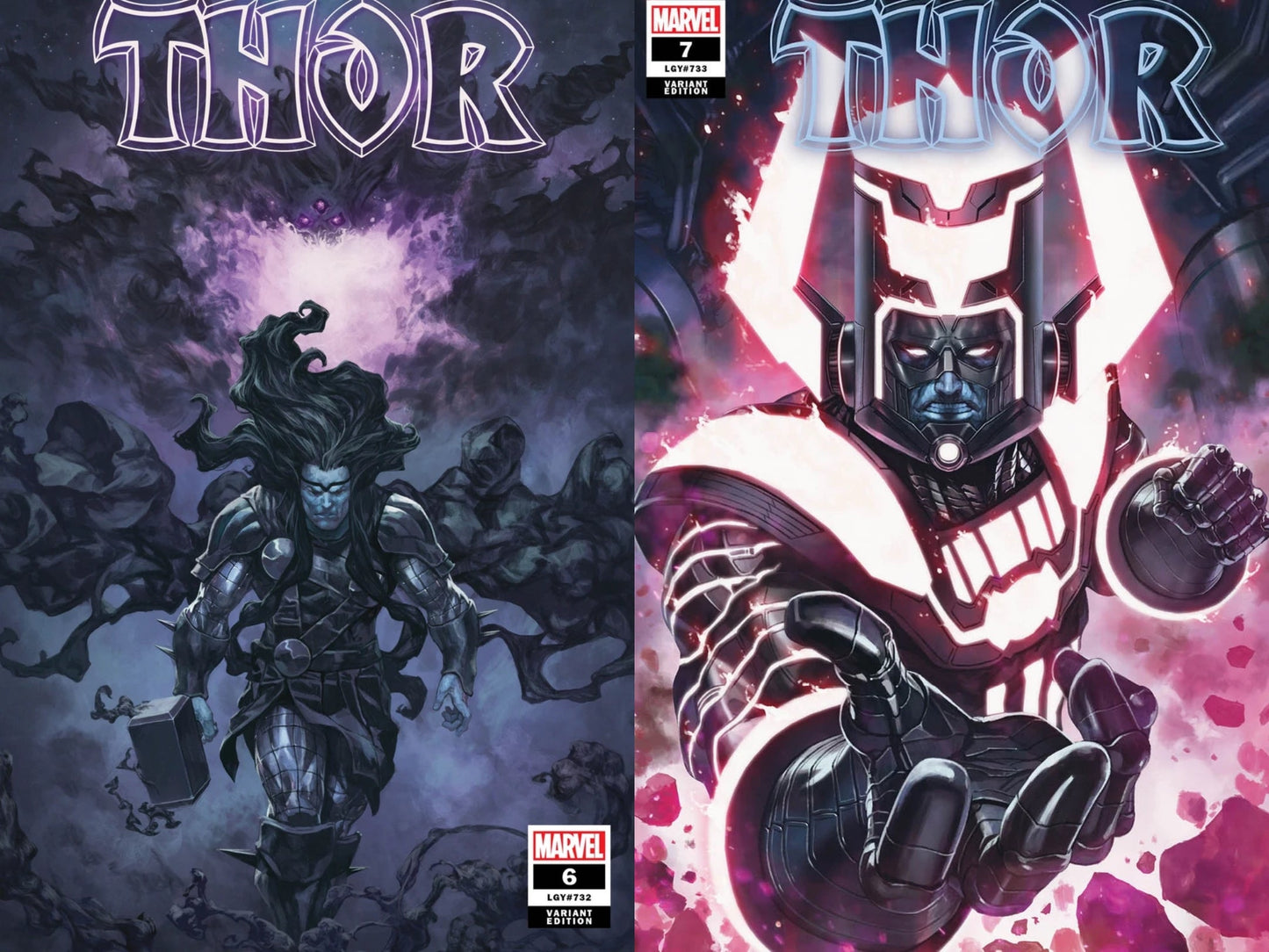 THOR #6 & THOR #7 SSCO SKAN SRISUWAN BLACK WINTER GALACTUS TRADE DRESS VARIANT SET 2020