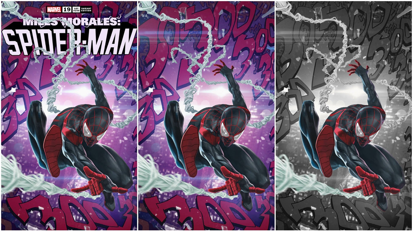 MILES MORALES SPIDER-MAN #19 SSCO SKAN SRISUWAN ASM #300 HOMAGE TRADE DRESS, VIRGIN, COLOR SPLASH VIRGIN VARIANT SET OF 3 2020