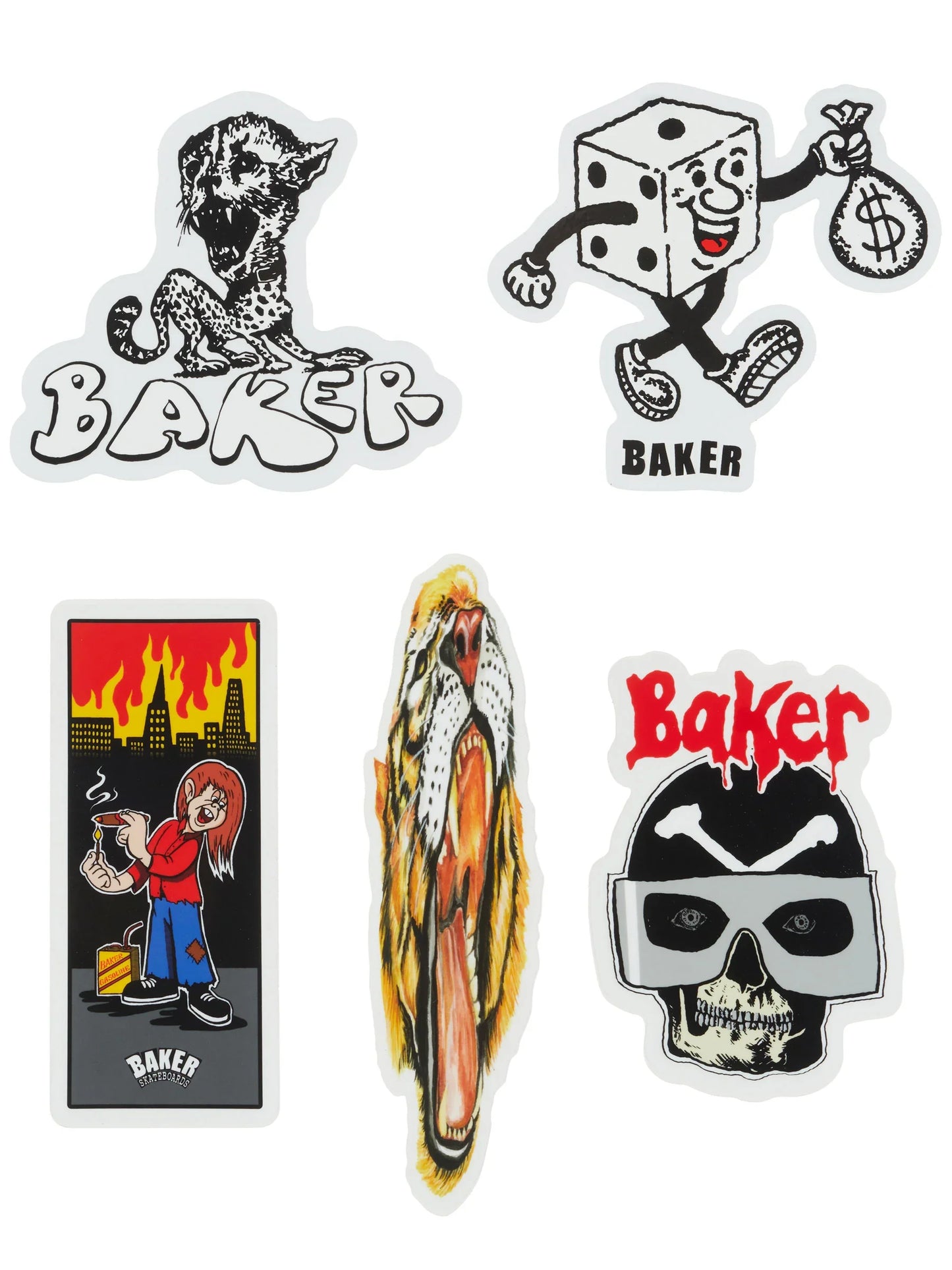 BAKER SKATEBOARDS "ALL MY HOMIES" 5X STICKER PACK