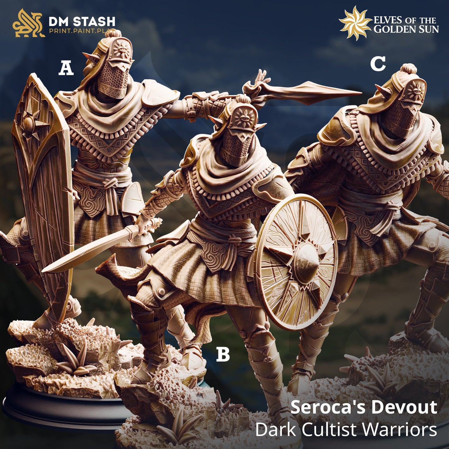 Seroca's Devout, Dark Cultist Warriors (Sun Elf Soldiers) - Golden Apple Comics